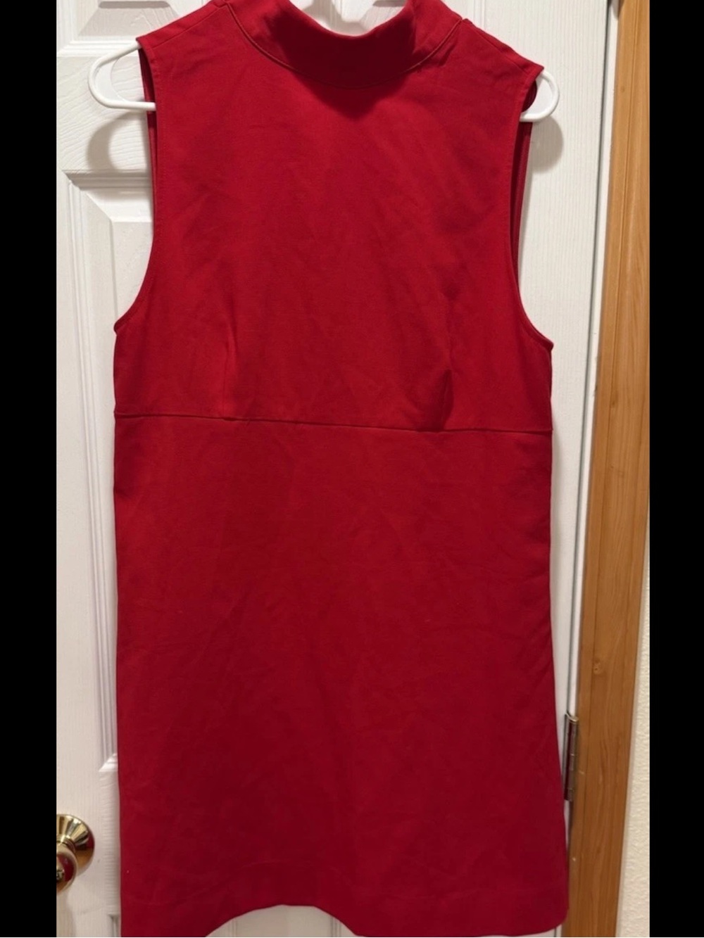 Staud Mini Dress Skyla Red Sz Large High Neck Back Ties Bow Versatile NWT